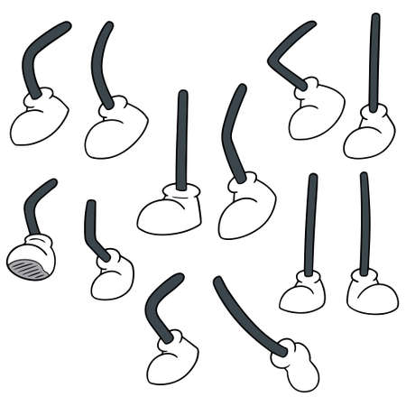 Vector set of cartoon leg on white background illustration.のイラスト素材