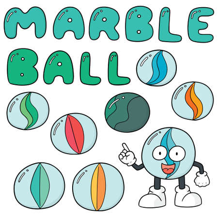 Vector set of marble ball.のイラスト素材