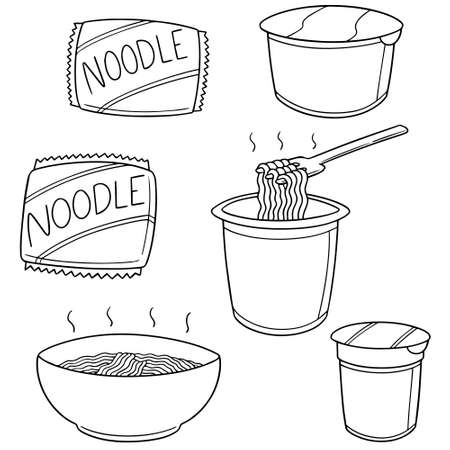 vector set of noodleのイラスト素材