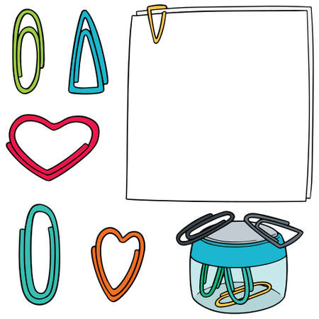 vector set of paper clipのイラスト素材