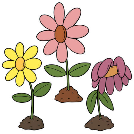 vector set of flowerのイラスト素材