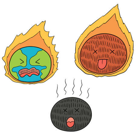 vector set of global warming