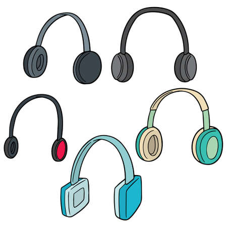 vector set of headphoneのイラスト素材