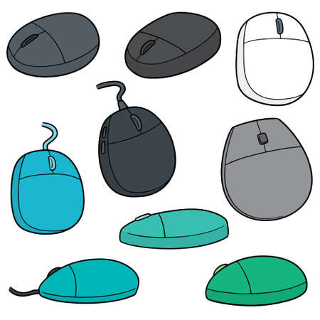 vector set of computer mousesのイラスト素材