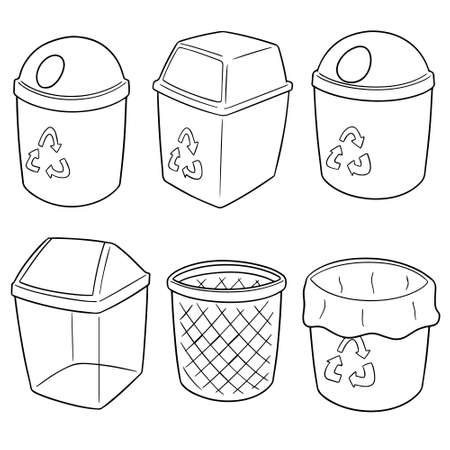 vector set of recycle garbageのイラスト素材