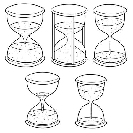 Vector set of hourglassのイラスト素材