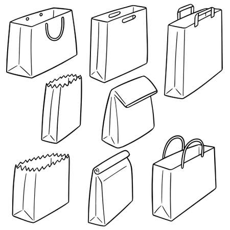 Set of paper bag illustration.のイラスト素材