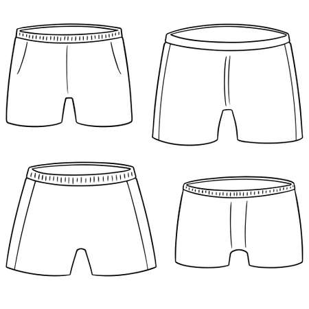 Vector set of shorts isolated illustration on whiteのイラスト素材