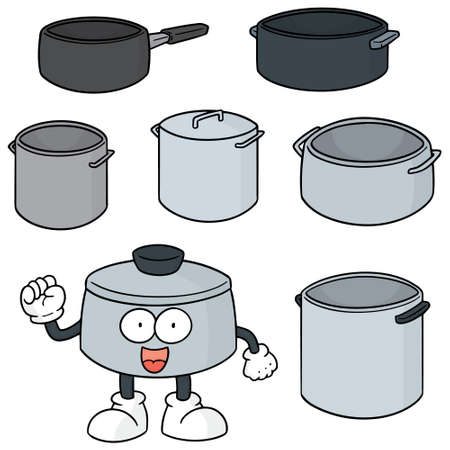 Vector set of pot illustration.のイラスト素材