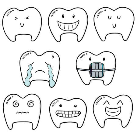 Vector set of tooth illustration.のイラスト素材