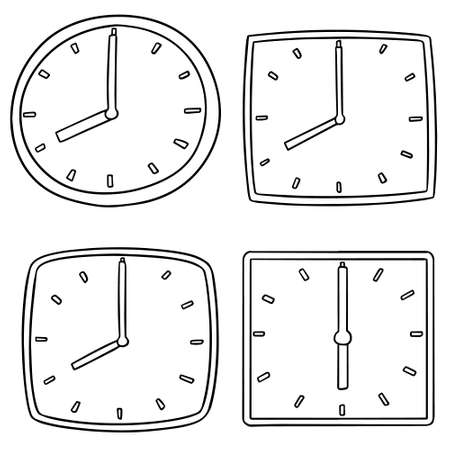 Vector set of clockのイラスト素材