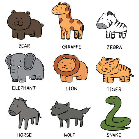 Vector set of animals.のイラスト素材