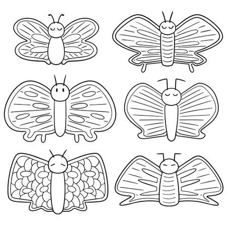 Vector set of butterflies.のイラスト素材