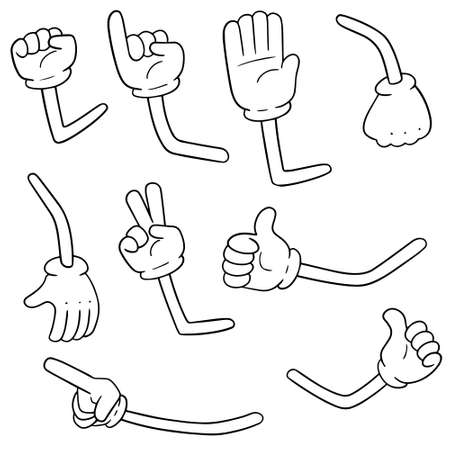 vector set of cartoon armsのイラスト素材
