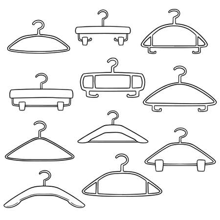 vector set of hangersのイラスト素材