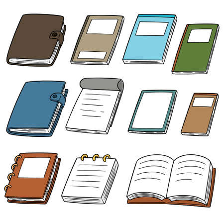 vector set of notebooksのイラスト素材