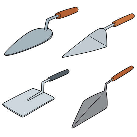 vector set of trowelsのイラスト素材