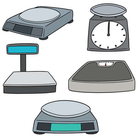 vector set of weighing machinesのイラスト素材
