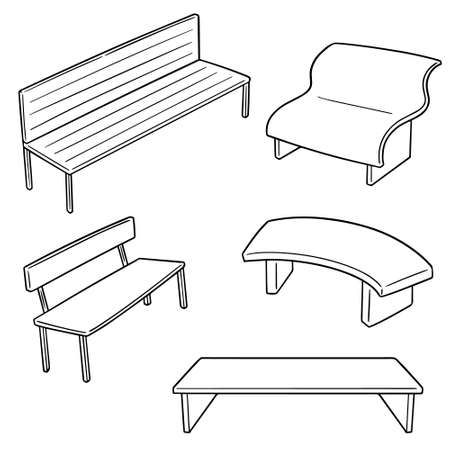 vector set of benchのイラスト素材