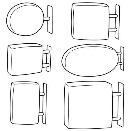 Set of billboard in line style illustration.のイラスト素材