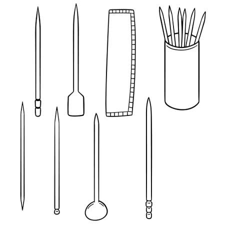 vector set of toothpickのイラスト素材