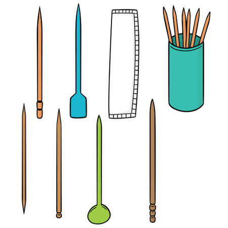 vector set of toothpickのイラスト素材