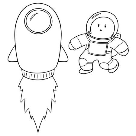 vector set of astronautのイラスト素材