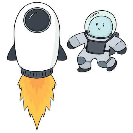 vector set of astronautのイラスト素材
