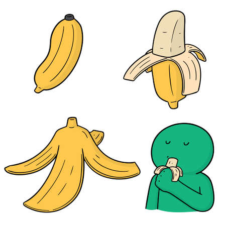 vector set of bananaのイラスト素材