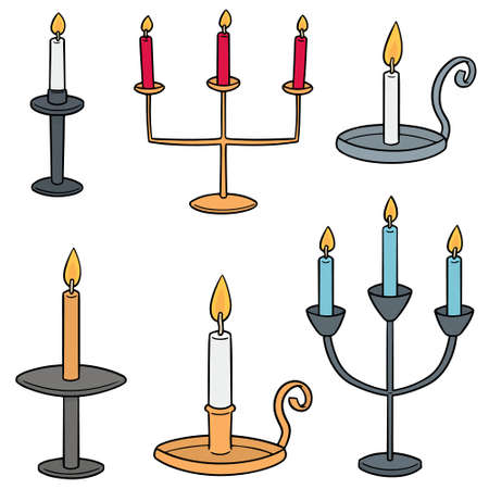 vector set of candle stickのイラスト素材