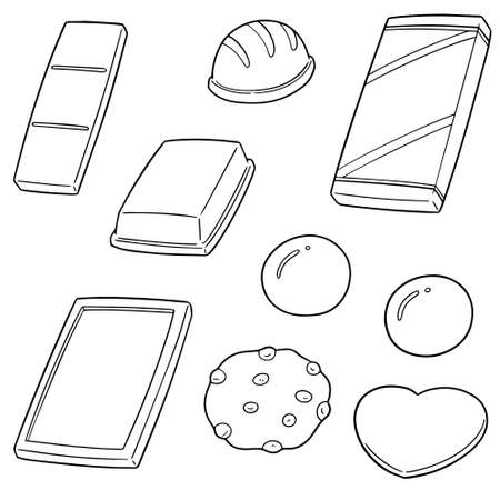 vector set of chocolateのイラスト素材