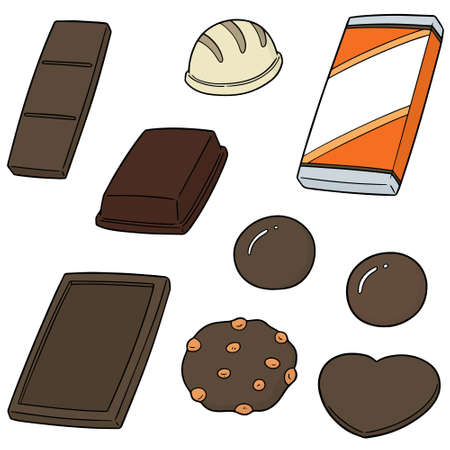 vector set of chocolateのイラスト素材