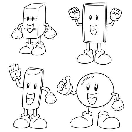 vector set of chocolate cartoonのイラスト素材