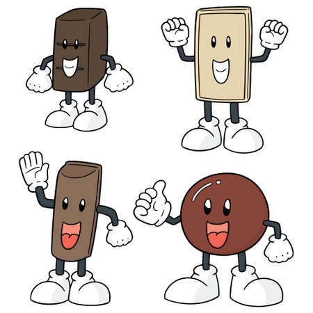 vector set of chocolate cartoonのイラスト素材