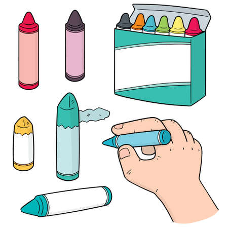 vector set of crayonsのイラスト素材