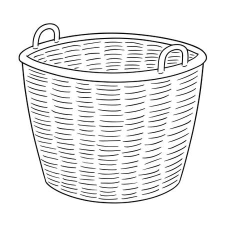 vector set of wicker basketのイラスト素材