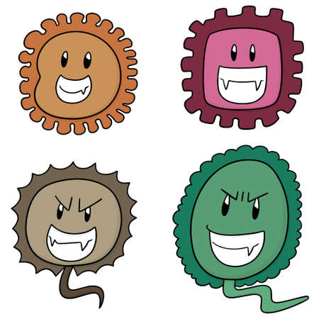 Vector set of bacteriaのイラスト素材