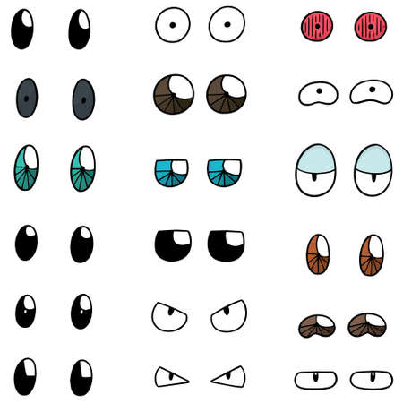 Vector set of eyesのイラスト素材