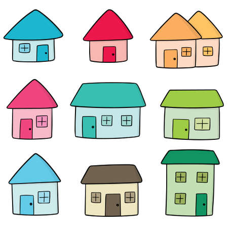 Vector set of buildingのイラスト素材