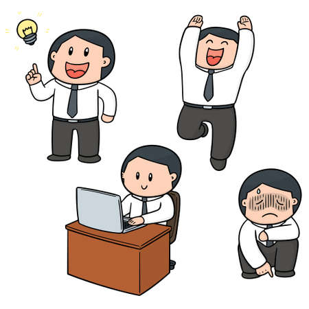 vector set of office workerのイラスト素材