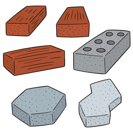 vector set of concrete construction blockのイラスト素材