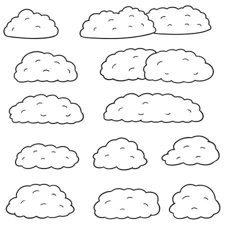 vector set of bushes on white background.のイラスト素材