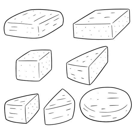 Vector set of tofuのイラスト素材