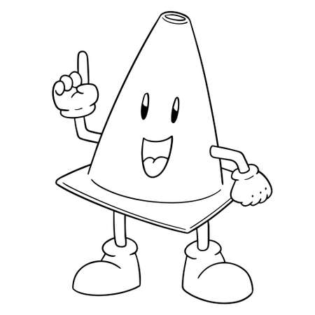 Vector of traffic cone cartoonのイラスト素材
