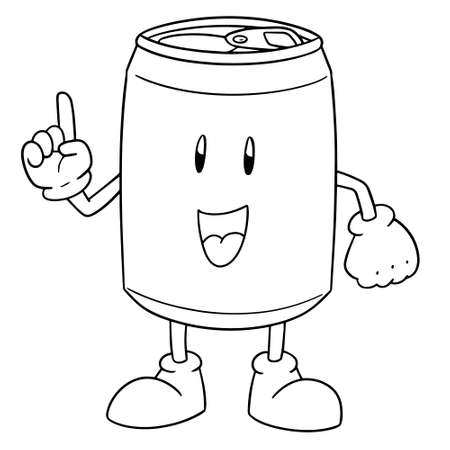 Vector of can cartoonのイラスト素材