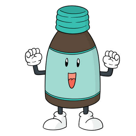 Vector of liquid medicine cartoonのイラスト素材