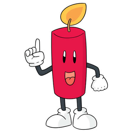 Vector of candle cartoon in colorのイラスト素材