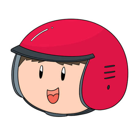 Man wearing helmet vector illustrationのイラスト素材