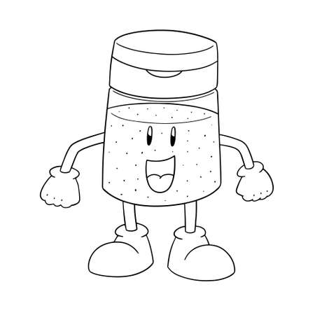 Vector of salt bottle in whiteのイラスト素材