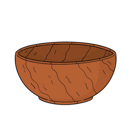 Vector of wooden bowlのイラスト素材